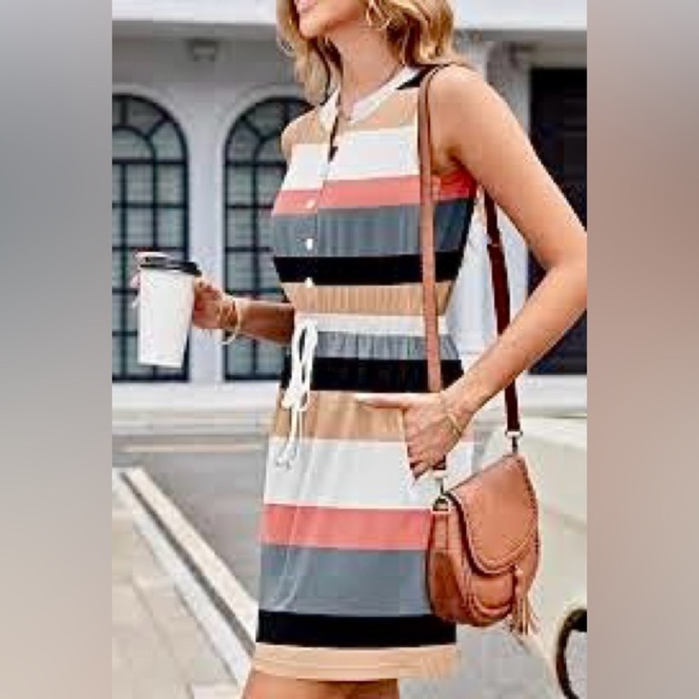 Colorful Striped Mini Dress
